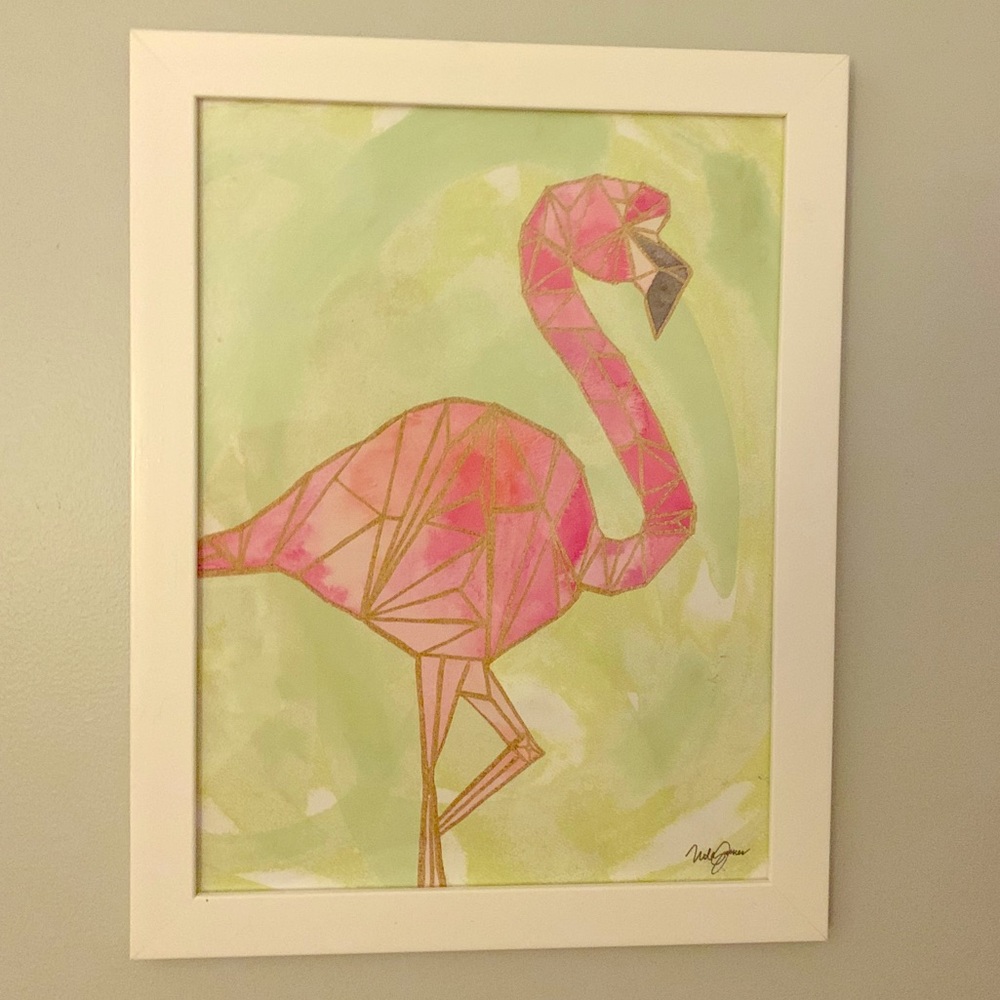 Original Made in USA Painting w/ Glass Covering